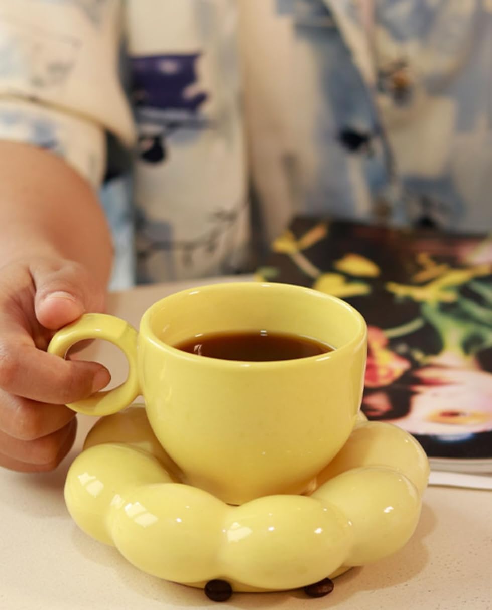 Yellow Sunflower Cup Saucer