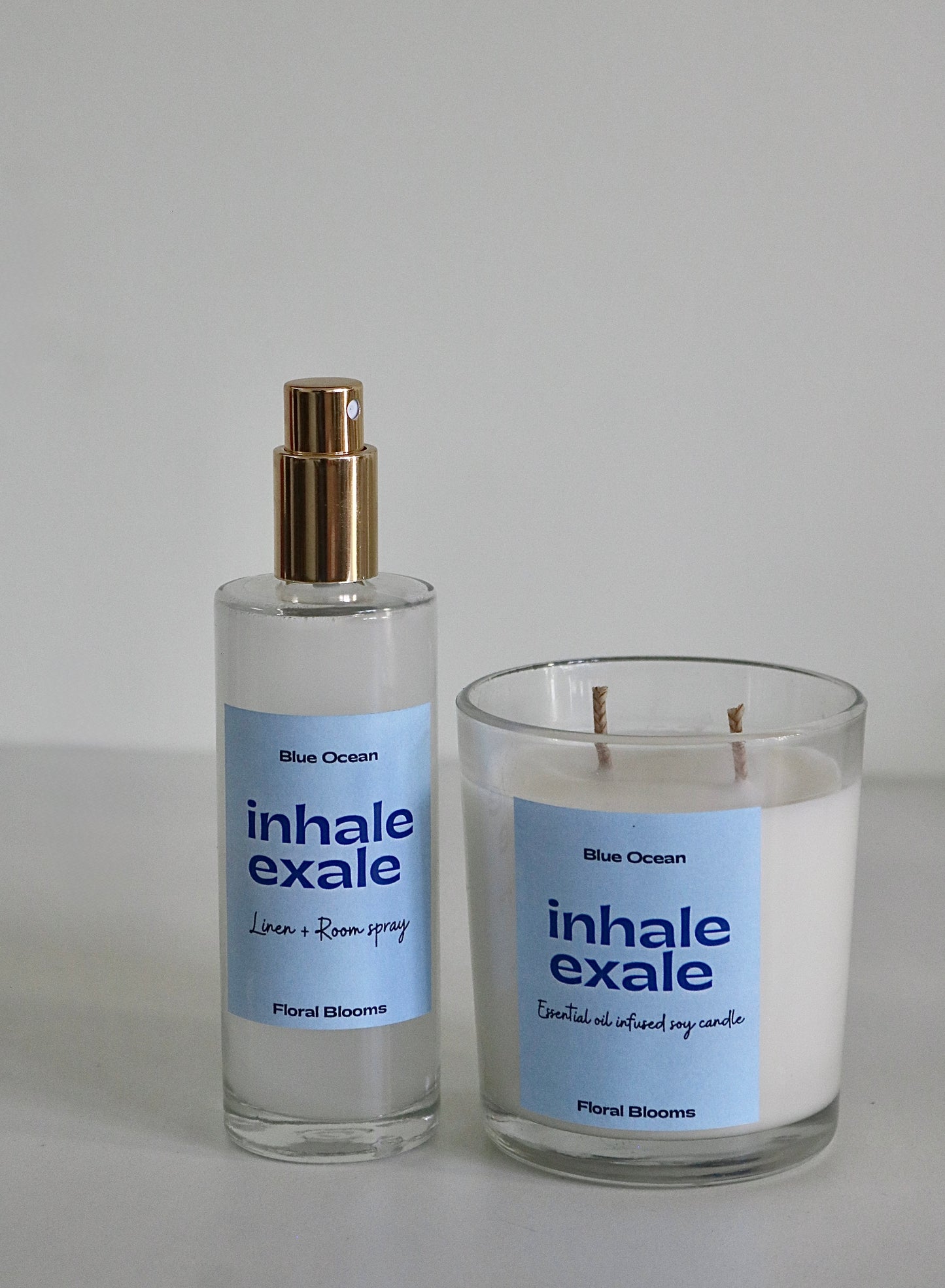 Blue ocean Room Spray & Candle Set