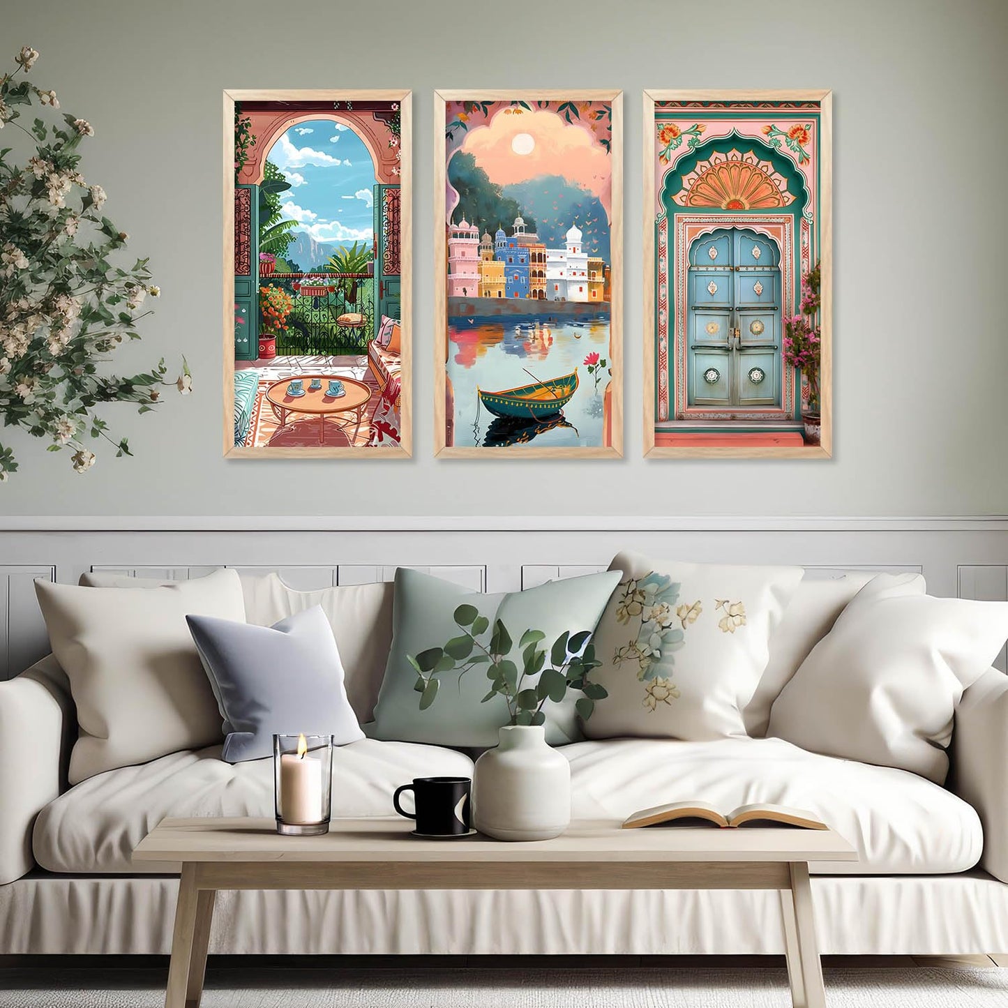 Traditional Wall Painting Set of 3