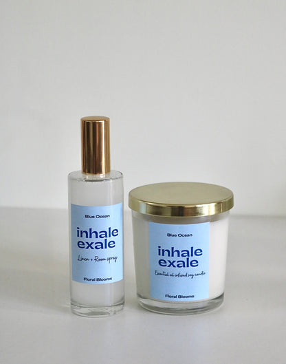 Blue ocean Room Spray & Candle Set