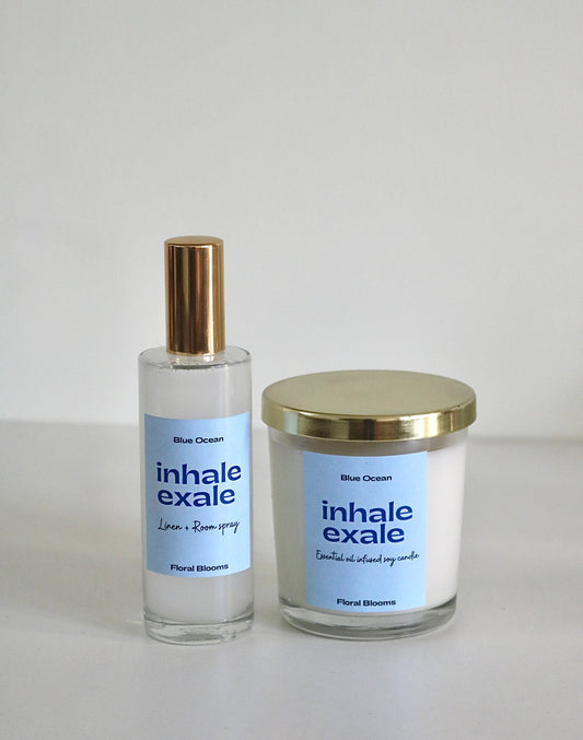 Blue ocean Room Spray & Candle Set