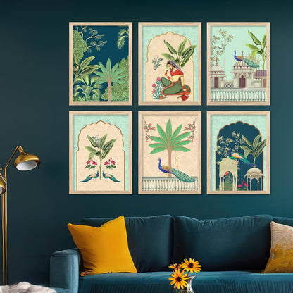 Traditional wall painting set of 6