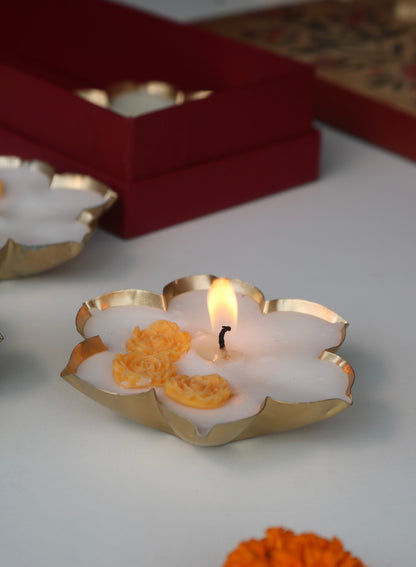 Set of three phool urli candles