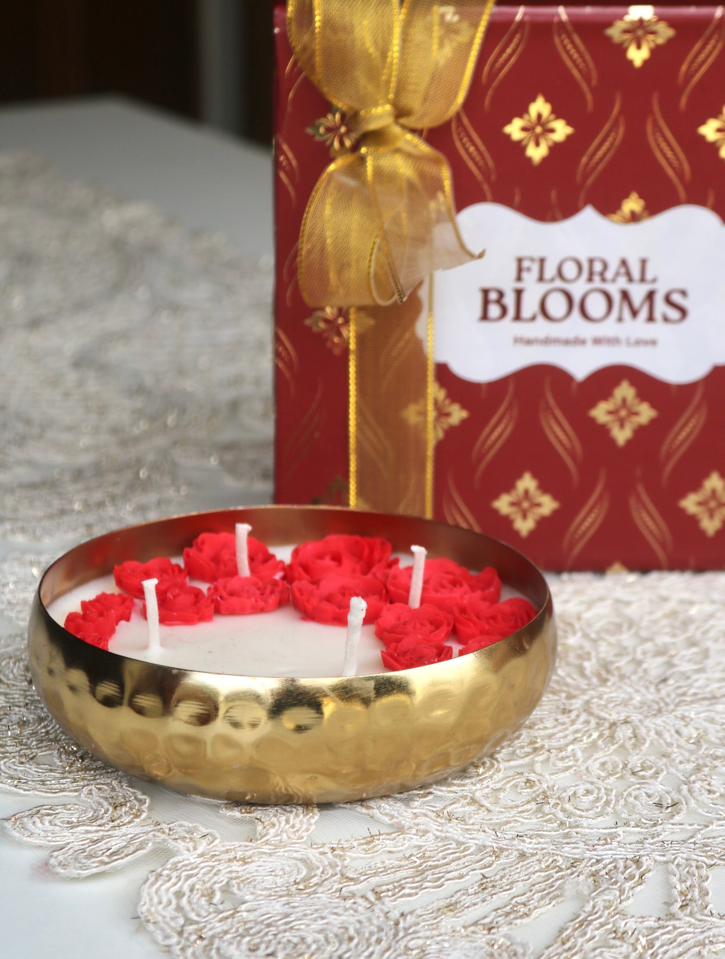 Hammered urli Scented Candle ( 5 inches diameter)