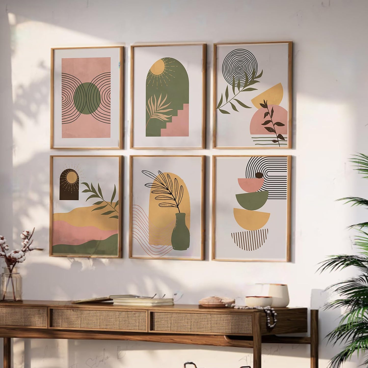 Boho wall paintings - Set of 6