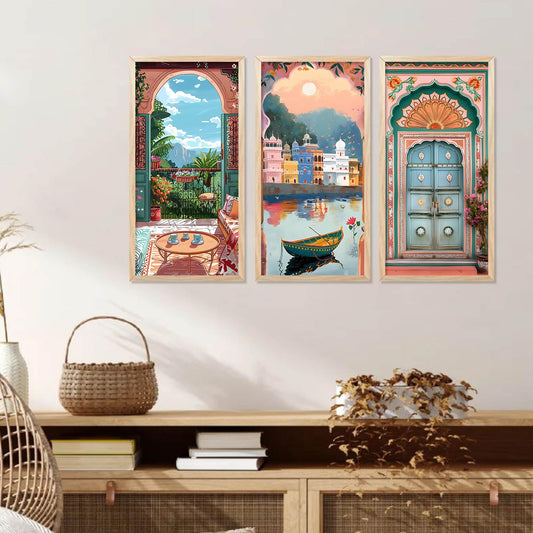 Traditional Wall Painting Set of 3