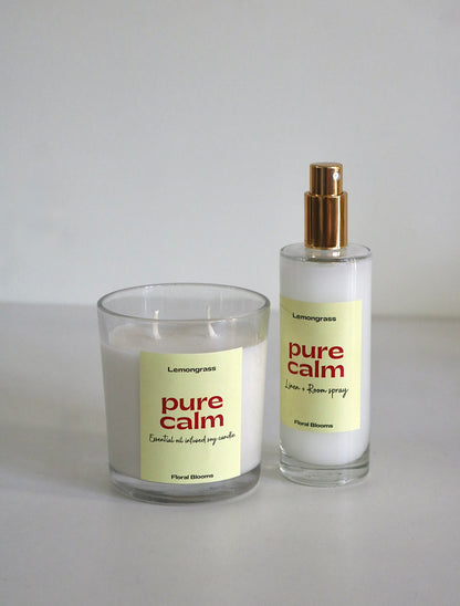 Lemongrass Room Spray & Candle Set