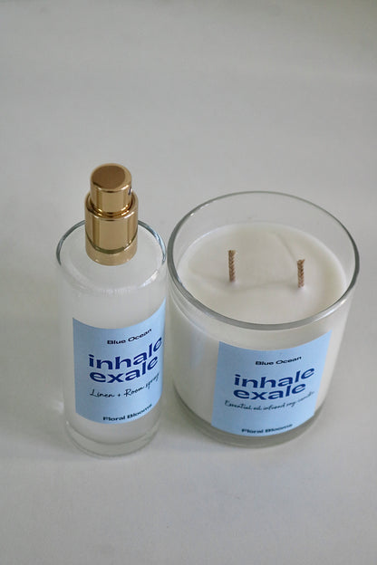 Blue ocean Room Spray & Candle Set