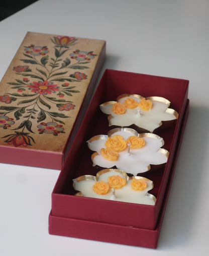 Set of three phool urli candles