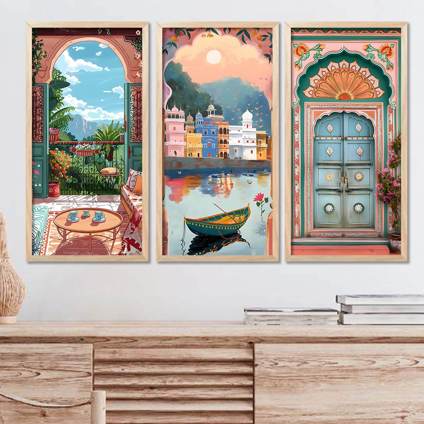 Traditional Wall Painting Set of 3