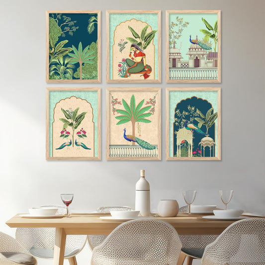 Traditional wall painting set of 6