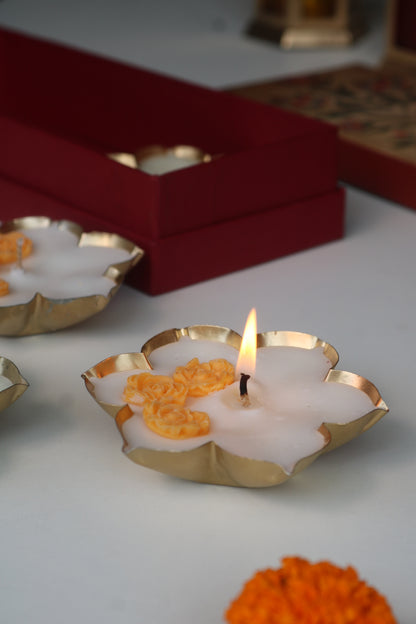Set of three phool urli candles