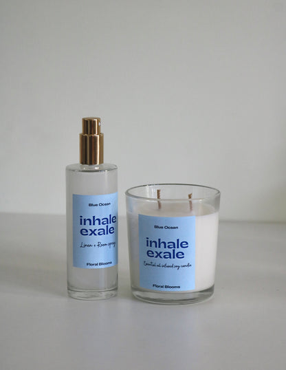 Blue ocean Room Spray & Candle Set