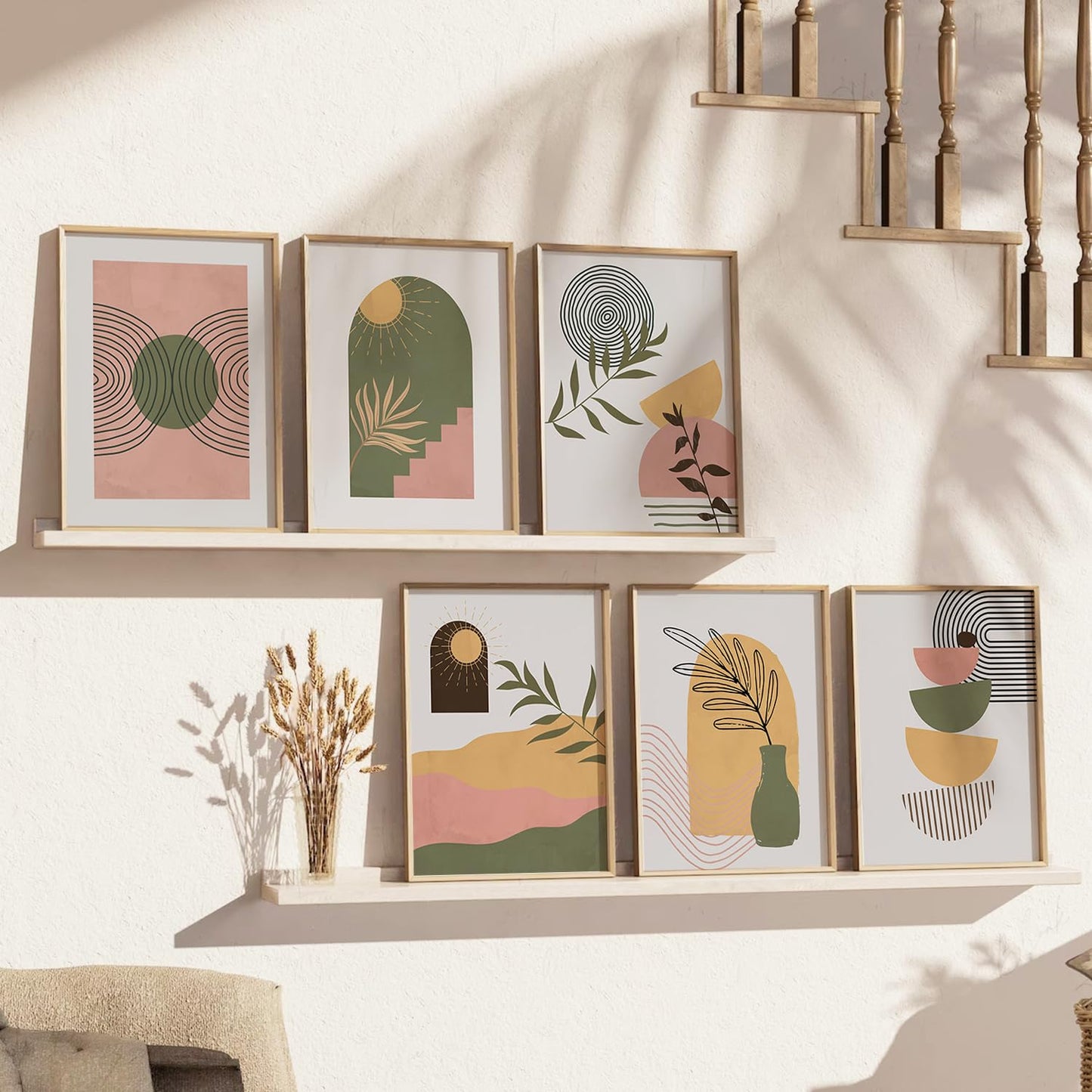 Boho wall paintings - Set of 6