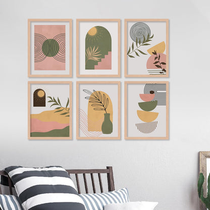 Boho wall paintings - Set of 6