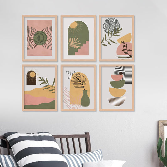 Boho wall paintings - Set of 6