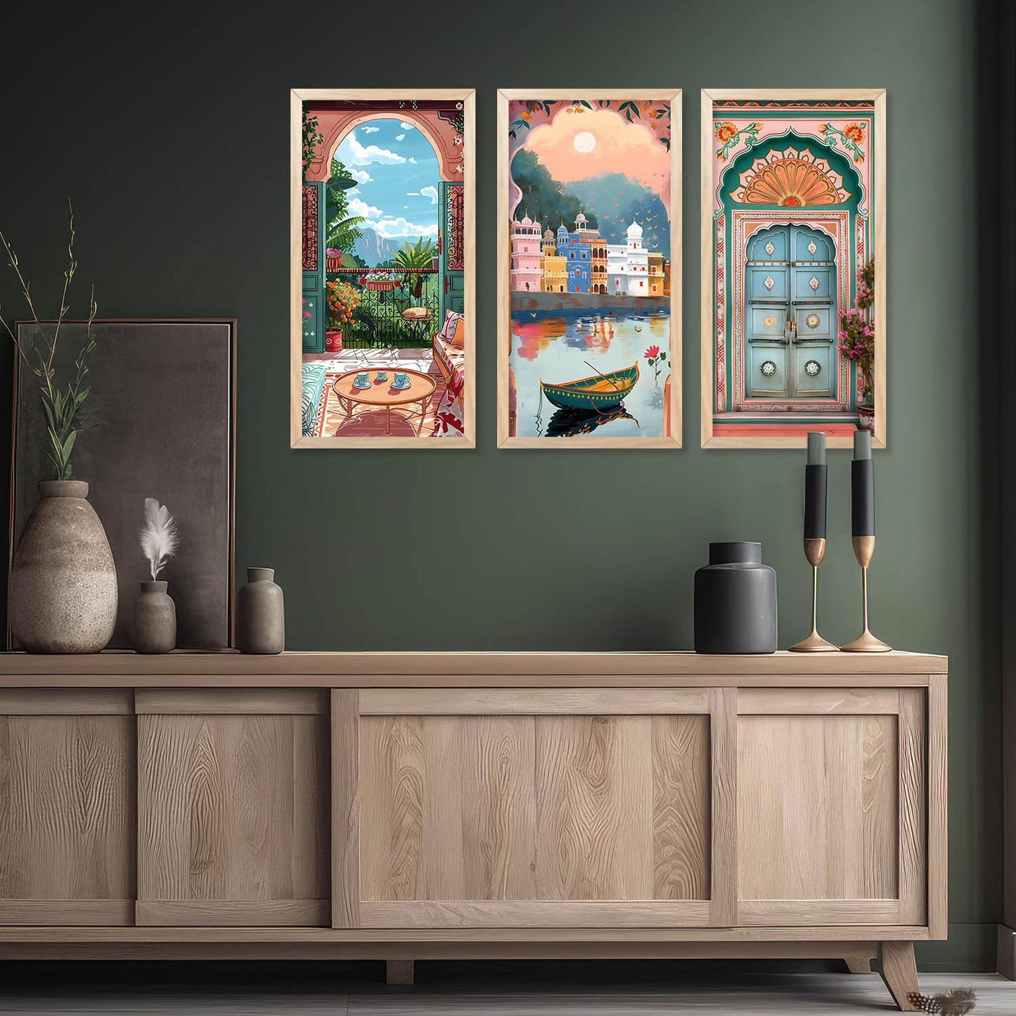 Traditional Wall Painting Set of 3