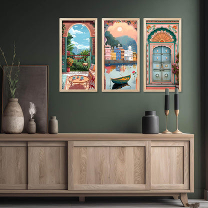 Traditional Wall Painting Set of 3