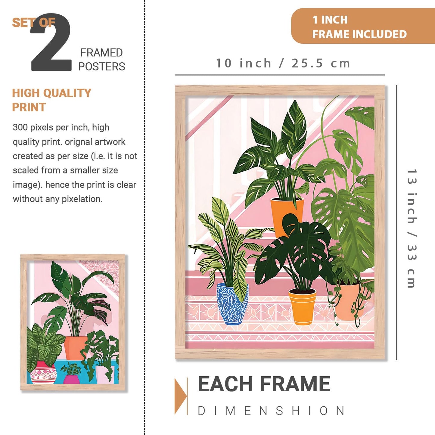 Tropical Leafs Painting - Pack of 2