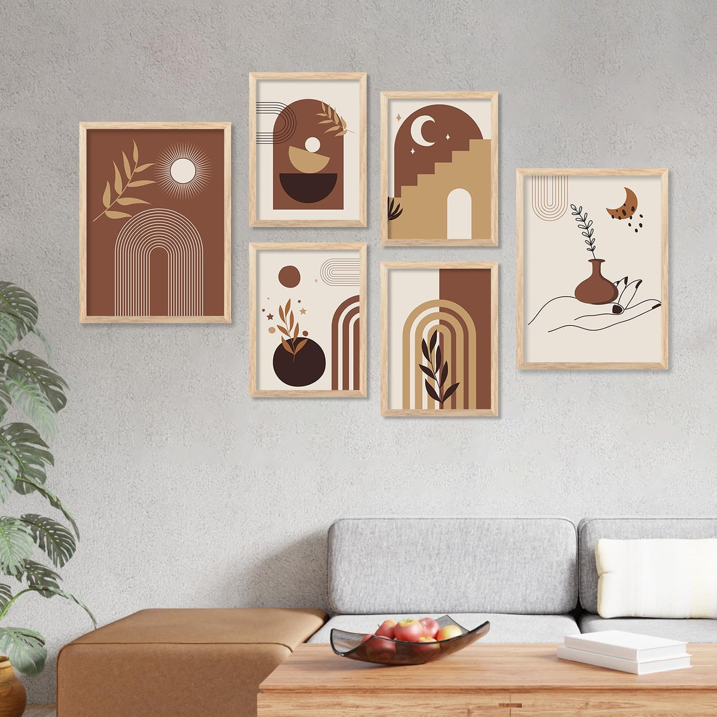 Boho wall painting pack of 6