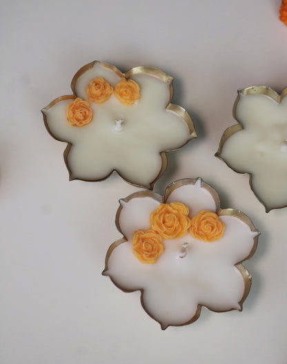 Set of three phool urli candles