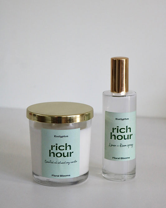 Eucalyptus Room Spray & Candle Set