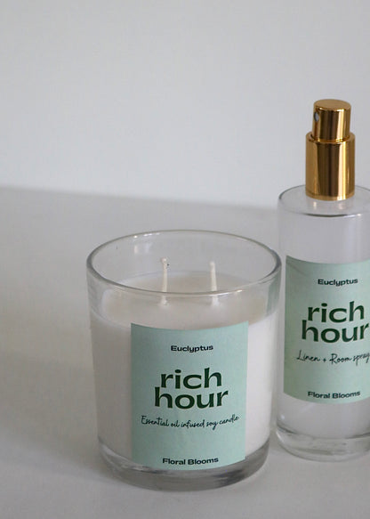 Eucalyptus Room Spray & Candle Set