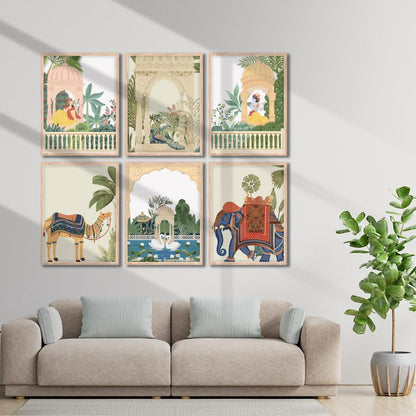 Madhubani Wall painting set of 6