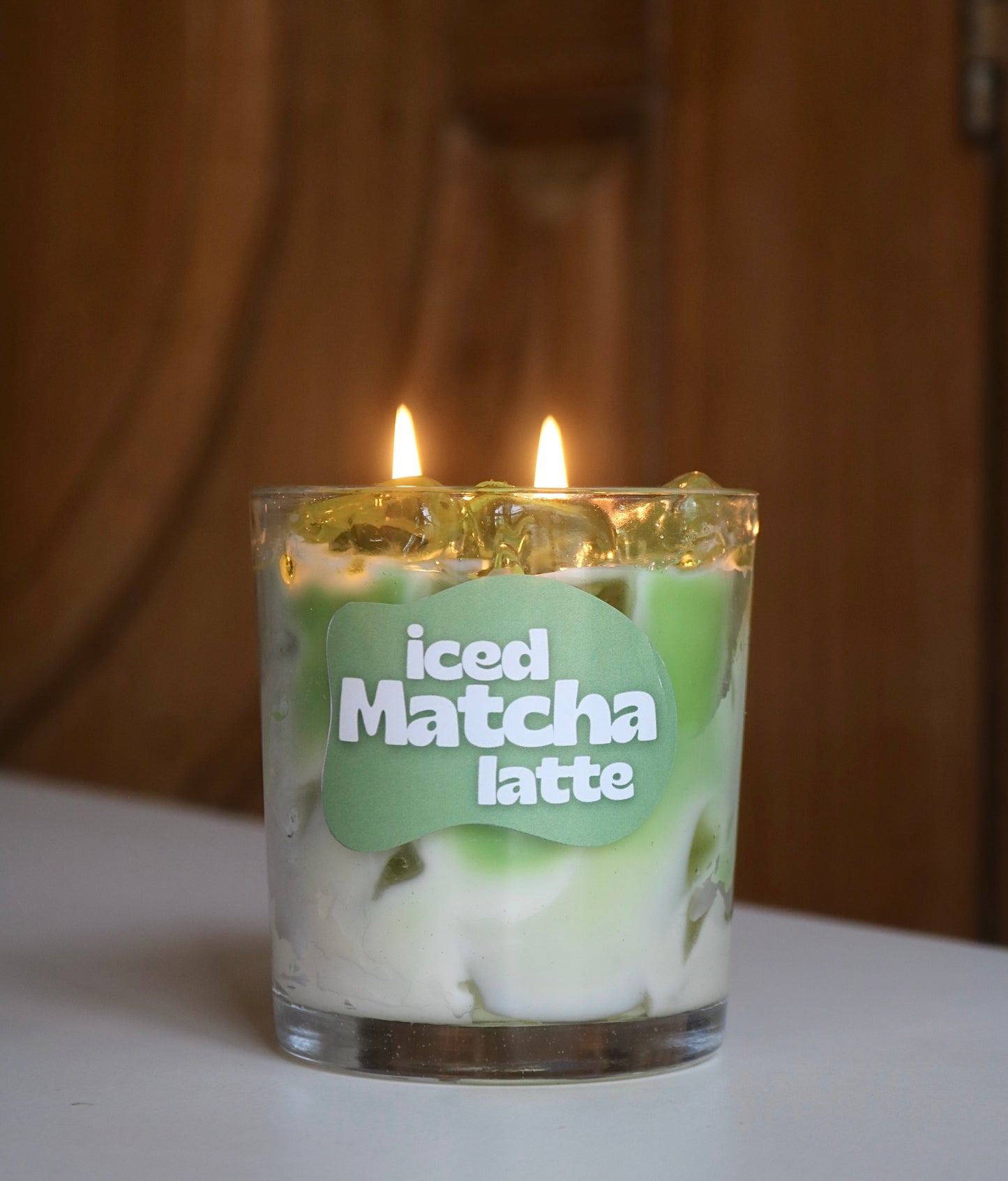 Iced matcha latte candle, iced matcha candle, matcha candle, scented iced matcha candle, candle that smells like matcha