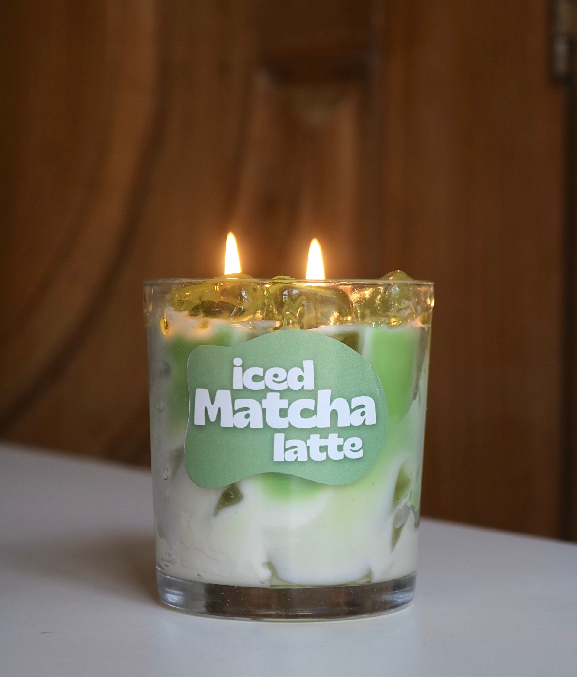 Iced matcha latte candle, iced matcha candle, matcha candle, scented iced matcha candle, candle that smells like matcha