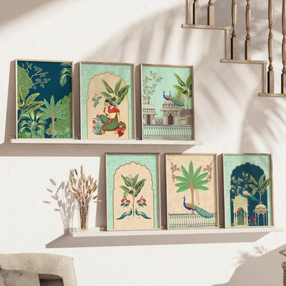 Traditional wall painting set of 6