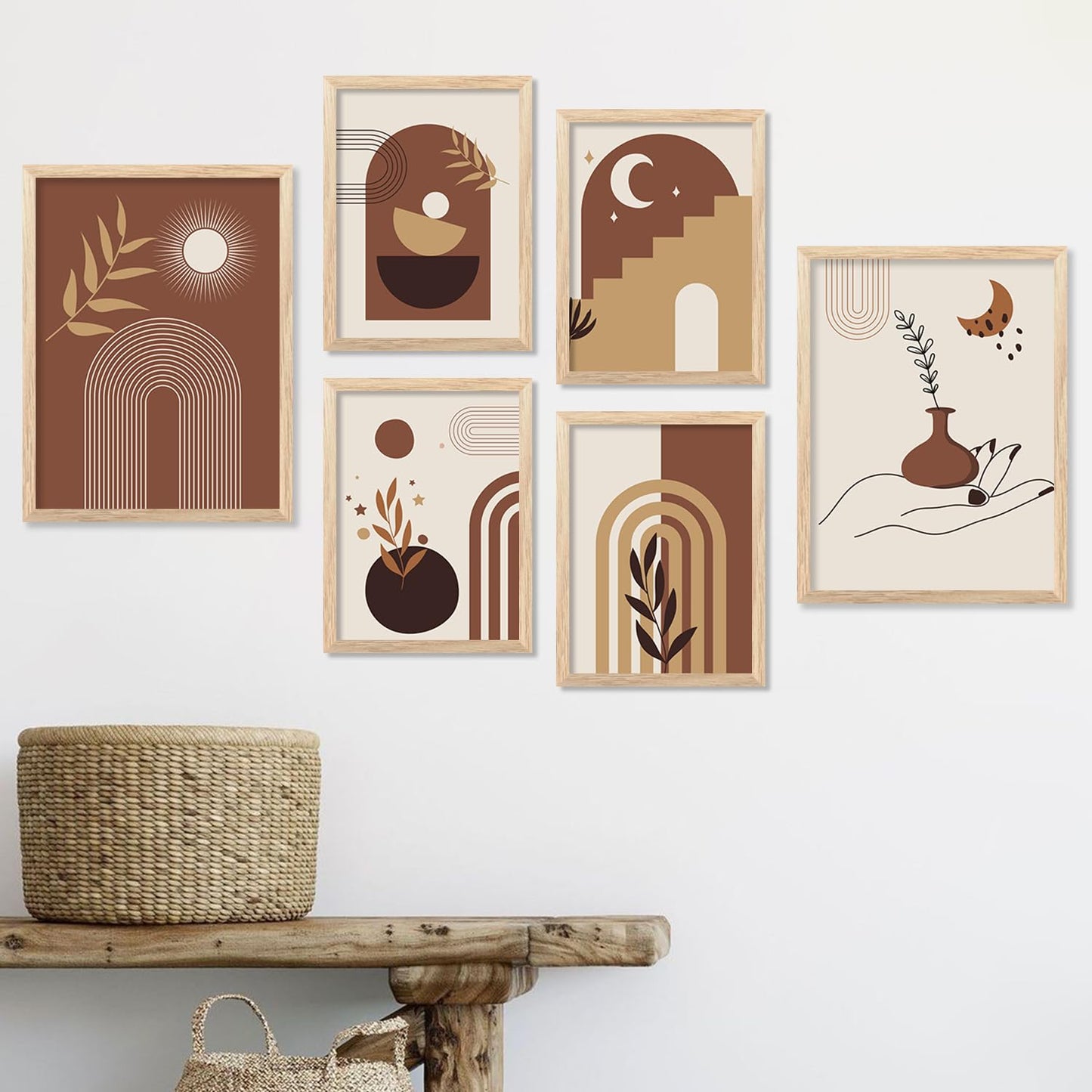 Boho wall painting pack of 6