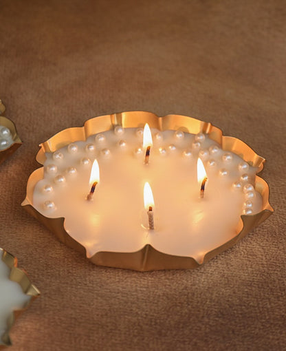 Set of three phool urli scented candles